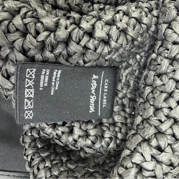 & Other Stories Black Woven Paper Straw Circle Ring Tote Boho Handbag - Picture 7 of 9